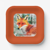 Whimsical Red Fox Pappteller (Vorderseite)