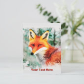 Whimsical Red Fox Postkarte (Stehend Vorderseite)