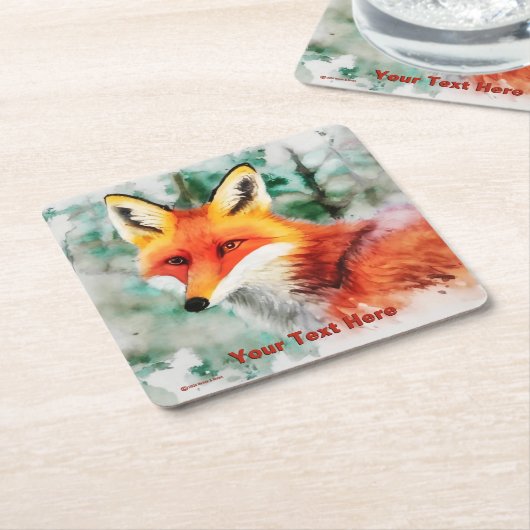 Whimsical Red Fox Rechteckiger Pappuntersetzer (angewinkelt)