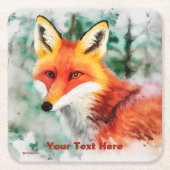 Whimsical Red Fox Rechteckiger Pappuntersetzer (Vorderseite)