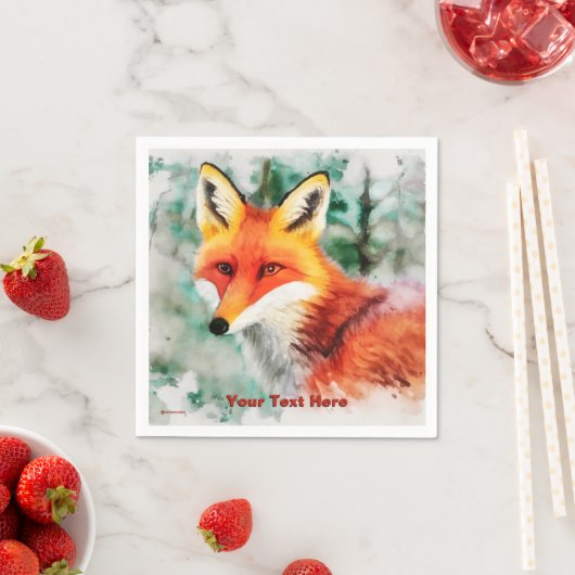 Whimsical Red Fox Serviette (Beispiel)