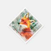 Whimsical Red Fox Serviette (Ecke)