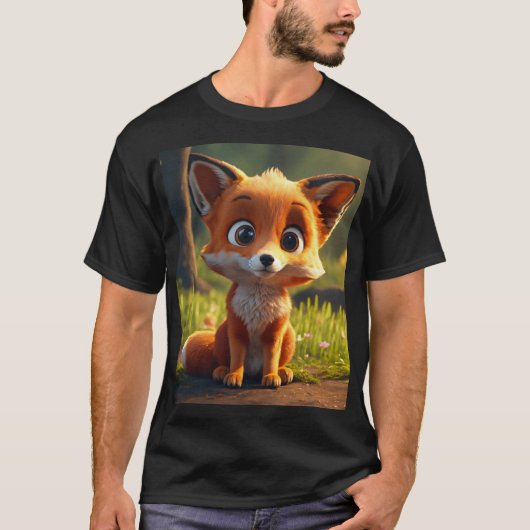Whimsical Red Fox T - Shirt - Playful Meadow Chase (Vorderseite)