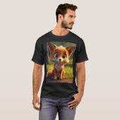Whimsical Red Fox T - Shirt - Playful Meadow Chase (Vorne ganz)