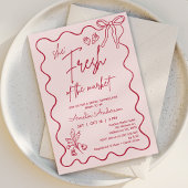Whimsical Red Fresh off Market Brautparty Einladung