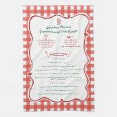 Whimsical Red Gingham Hand Drawn Family Recipe  Geschirrtuch (Vertikal)