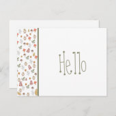 Whimsical Red Green Brown Mushroom and Acorn Postkarte (Vorne/Hinten)