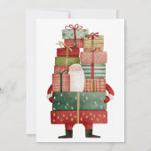 Whimsical Red Green Secret Santa Christmas Party Einladung (Rückseite)