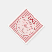 Whimsical Red Happy Galentine's Day Napkin Serviette (Ecke)