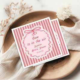 Whimsical Red Happy Galentine's Day Napkin Serviette