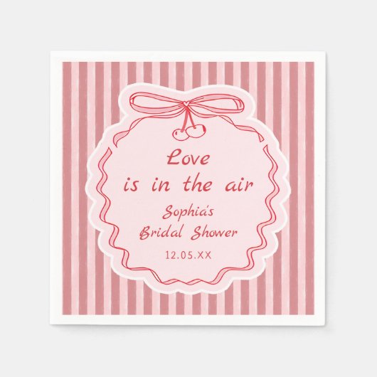 Whimsical Red Happy Galentine's Day Napkin Serviette (Vorderseite)