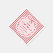 Whimsical Red Happy Galentine's Day Napkin Serviette (Ecke)