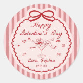 Whimsical Red Happy Galentine's Day Sticker (Vorderseite)