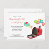 Whimsical Red Mailbox Babydusche per Mail Einladungspostkarte (Vorne/Hinten)