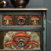 Whimsical Red Mushroom Naturok Kunsthandwerk Seidenpapier