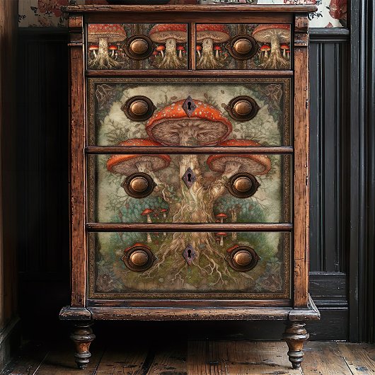 Whimsical Red Mushroom Naturok Kunsthandwerk Seidenpapier