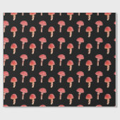 Whimsical Red Mushroom | Toadstool Schwarzwald Geschenkpapier (Flach)