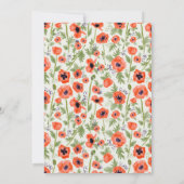 Whimsical Red Orange Poppies Watercolor Wedding Einladung (Rückseite)