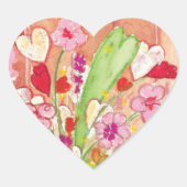 Whimsical Red Painting Herz-Aufkleber (Vorderseite)