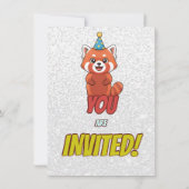 Whimsical Red Panda Adult Invite Einladung (Rückseite)