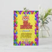 Whimsical Red Panda Adult Invite Einladung (Stehend Vorderseite)