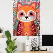 Whimsical Red Panda Art Poster (Heimbüro)