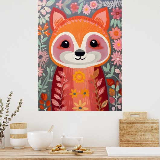 Whimsical Red Panda Art Poster (Küche)