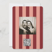 Whimsical Red Pink Striped Scribble  Wedding  Einladung (Rückseite)