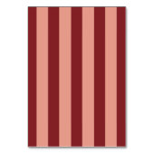 Whimsical Red Pink Striped Wedding Table Number Tischnummer (Rückseite)