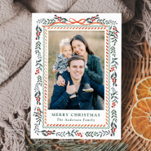 Whimsical Red Ribbon and Greenery 2 Foto