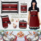 Whimsical Red Santa Anzug Weihnachten Küchentuch