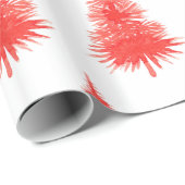 Whimsical Red Watercolor Weihnachtsbaum Muster Geschenkpapier (Rolleneckpunkt)