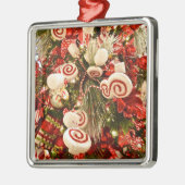 Whimsical Red & White Candy Themed Weihnachtsbaum Ornament Aus Metall (Links)