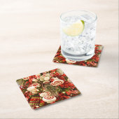 Whimsical Red & White Candy Themed Weihnachtsbaum Rechteckiger Pappuntersetzer (Vor Ort)