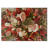 Whimsical Red & White Candy Themed Weihnachtsbaum Schneidebrett (Vorderseite)
