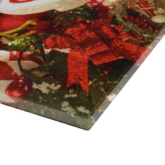 Whimsical Red & White Candy Themed Weihnachtsbaum Schneidebrett (Ecke)