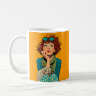 Whimsical Redhead in Polka Dots Kaffeetasse