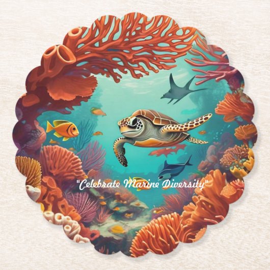 "Whimsical Reef" Untersetzer (Vorderseite)