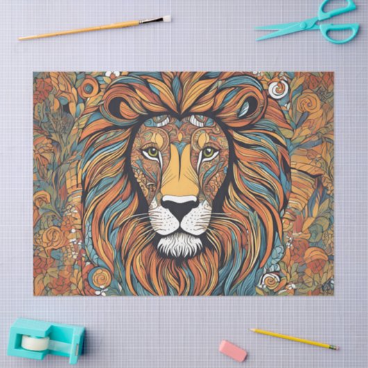 Whimsical Regal Lion Seidenpapier (Basteln)