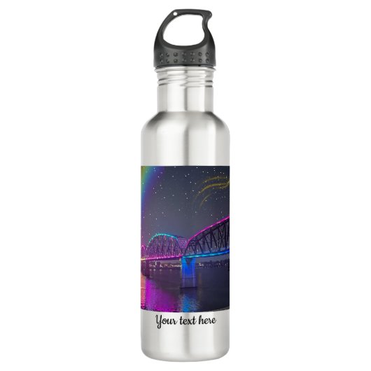 Whimsical Regenbogenbrücke Fee Wasser Flasche Edelstahlflasche (Vorderseite)