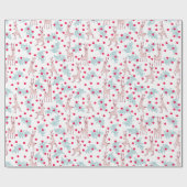 Whimsical Reindeer and Berry Christmas Pattern Geschenkpapier (Flach)