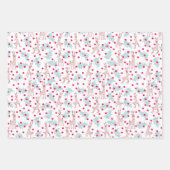 Whimsical Reindeer and Berry Christmas Pattern Geschenkpapier Set (Vorderseite)