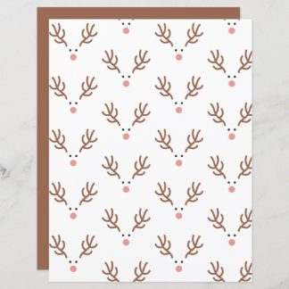 Whimsical Reindeer Boho Pattern Scrapbook Paper