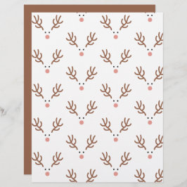 Whimsical Reindeer Boho Pattern Scrapbook Paper
