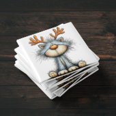 Whimsical Reindeer Cat Christmas Magnet