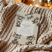 Whimsical Reindeer Christmas Party Einladung