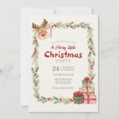 Whimsical Reindeer Christmas Party Invitation Einladung (Vorderseite)
