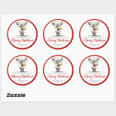 Whimsical reindeer funny holiday sticker design (Blatt)