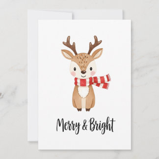 Whimsical Reindeer Watercolor Christmas Card Feiertagskarte