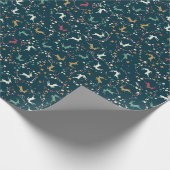 Whimsical Rentier and Bubbles Christmas Geschenkpapier (Ecke)